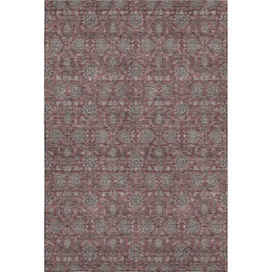HomeRoots 10' X 14' Merlot and Gray Floral Area Rug - Stylish, Washable, UV-Protected for Active Homes 656837