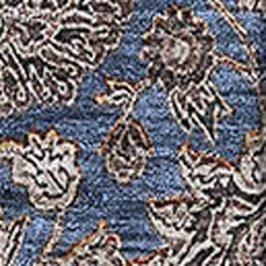 HomeRoots 8' X 10' Navy Blue Floral Area Rug - Washable, Stain Resistant, UV Protected for Family Spaces 656841