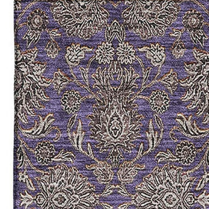 HomeRoots 5' X 8' Floral Area Rug in Purple & Beige – Washable, UV Protected, Stain Resistant for Busy Homes 656851