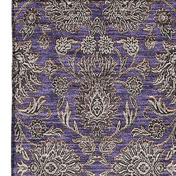 HomeRoots 5' X 8' Floral Area Rug in Purple & Beige – Washable, UV Protected, Stain Resistant for Busy Homes 656851