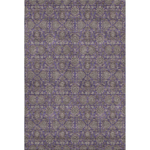 HomeRoots 8' X 10' Stylish Purple & Beige Floral Area Rug - Washable, UV Protected, Stain Resistant, Durable Design 656853