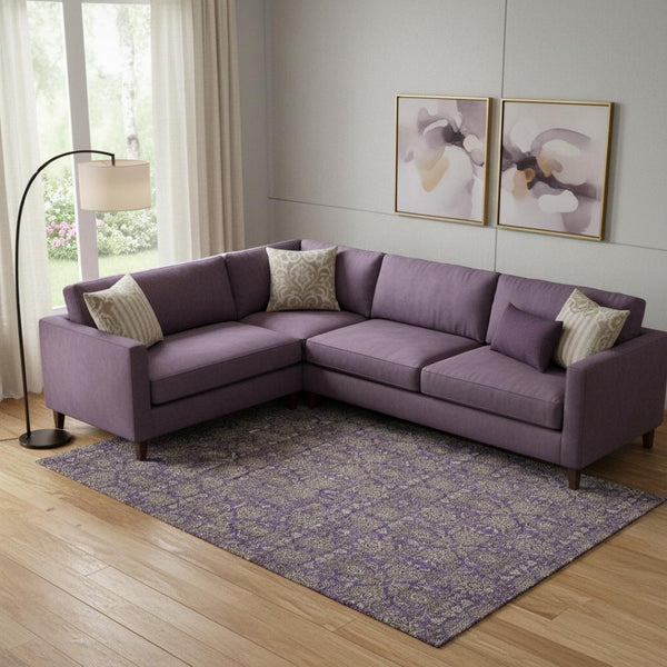 HomeRoots 9' X 12' Floral Area Rug in Purple & Beige - Washable, UV Resistant, Durable for Kids & Pets 656854