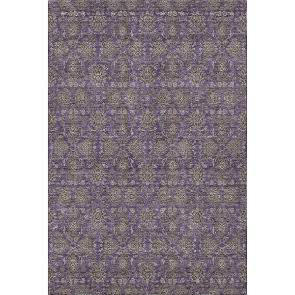 HomeRoots 9' X 12' Floral Area Rug in Purple & Beige - Washable, UV Resistant, Durable for Kids & Pets 656854