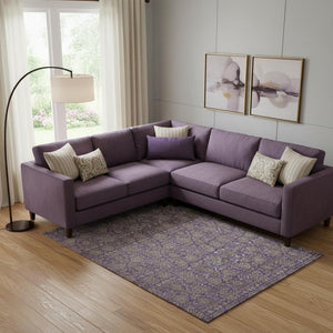 HomeRoots 10' X 14' Purple Floral Area Rug – Washable, UV Protected & Stain Resistant for Family Spaces 656855