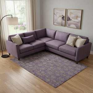 HomeRoots 10' X 14' Purple Floral Area Rug – Washable, UV Protected & Stain Resistant for Family Spaces 656855