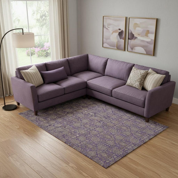HomeRoots 10' X 14' Purple Floral Area Rug – Washable, UV Protected & Stain Resistant for Family Spaces 656855