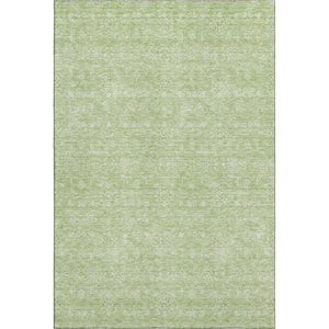 HomeRoots 5' Artichoke Green & Ivory Floral Area Rug - Washable, UV Protected, Stain Resistant for All Spaces 656863