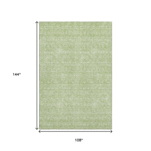 HomeRoots 9' X 12' Artichoke Green Floral Area Rug - Washable, UV-Protected, Stain-Resistant, Durable Design 656866