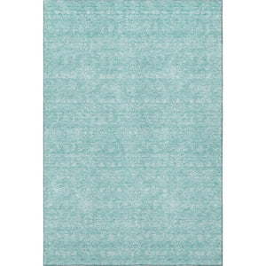 HomeRoots 5' X 8' Aqua and Ivory Floral Area Rug – Durable, Washable Design with UV Protection for Homes 656869