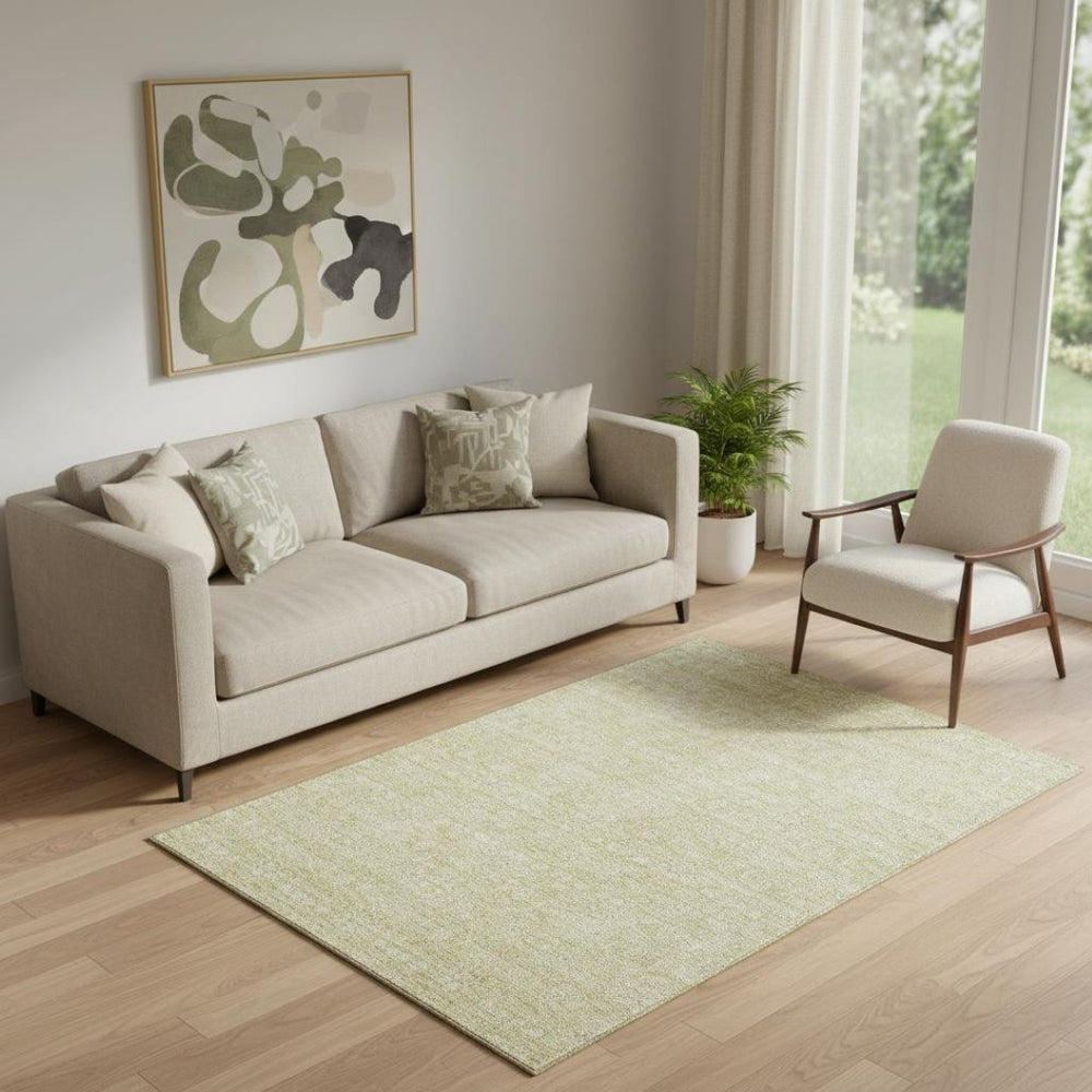 HomeRoots 5' X 8' Beige Floral Area Rug – Washable, UV-Protected, Stain-Resistant for Family-Friendly Spaces 656875