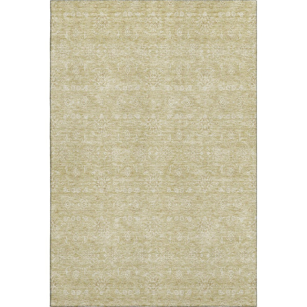 HomeRoots 8' X 10' Beige and Ivory Floral Area Rug - Washable, UV Protected, Stain Resistant, Durable Design 656877