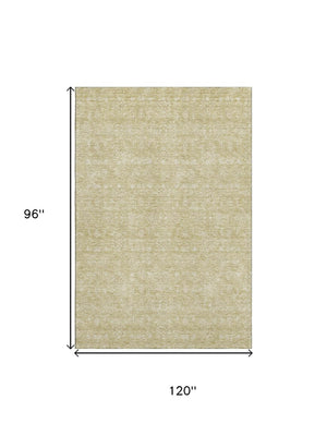 HomeRoots 8' X 10' Beige and Ivory Floral Area Rug - Washable, UV Protected, Stain Resistant, Durable Design 656877