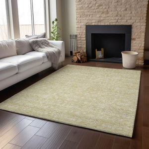 HomeRoots 8' X 10' Beige and Ivory Floral Area Rug - Washable, UV Protected, Stain Resistant, Durable Design 656877