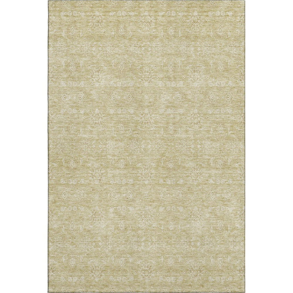 HomeRoots 10' X 14' Beige Floral Area Rug - Washable, UV Protected, & Stain Resistant for Family Living Spaces 656879