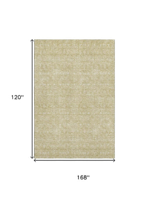 HomeRoots 10' X 14' Beige Floral Area Rug - Washable, UV Protected, & Stain Resistant for Family Living Spaces 656879