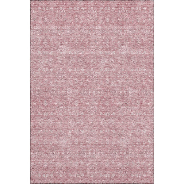HomeRoots 5' X 8' Blush and Ivory Floral Area Rug - Washable, Stain-Resistant, UV Protected for Family Spaces 656881