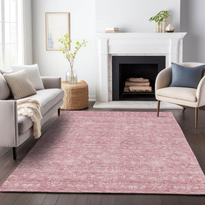 HomeRoots 8' X 10' Blush and Ivory Floral Area Rug – Durable, Washable, UV Protected for Homes with Kids & Pets 656883