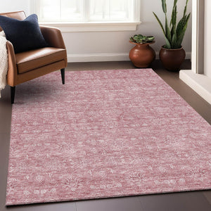 HomeRoots 8' X 10' Blush and Ivory Floral Area Rug – Durable, Washable, UV Protected for Homes with Kids & Pets 656883