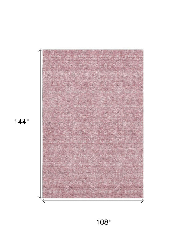 HomeRoots 9' X 12' Elegant Blush & Ivory Floral Washable Area Rug with UV Protection, Durable & Stylish Design 656884