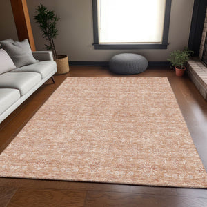 HomeRoots 5' X 8' Coral Floral Area Rug - Washable, UV Protected, Pet-Friendly with Timeless Style & Comfort 656887