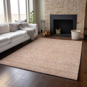 HomeRoots 5' X 8' Coral Floral Area Rug - Washable, UV Protected, Pet-Friendly with Timeless Style & Comfort 656887