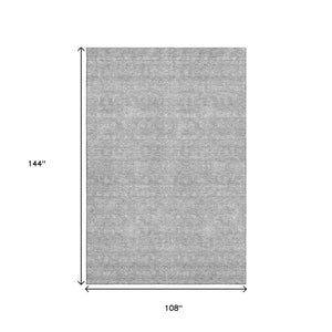 HomeRoots 9' X 12' Gray and Ivory Floral Washable Area Rug - Stylish, Durable, UV Protected for High-Traffic Spaces 656896