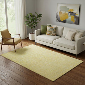 HomeRoots 5' X 8' Amber and Ivory Floral Area Rug - Washable, Stain Resistant, UV Protected for Everyday Elegance 656899