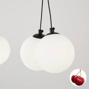 English Elm Broghan Modern 8-Light Globe Chandelier Matte Black with Frosted Glass Shades, Dimmable Smart Tunable White T3177P284032