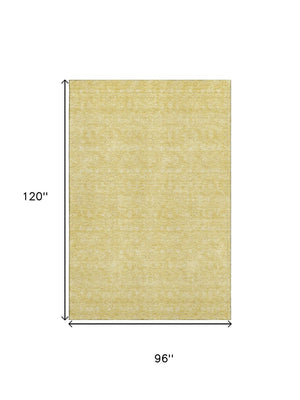 HomeRoots 8' X 10' Floral Washable Area Rug in Amber & Ivory - Stain Resistant, UV Protected for Easy Care 656901