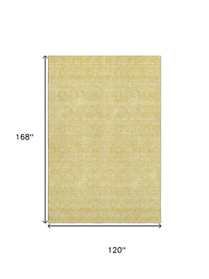 HomeRoots 10' X 14' Amber And Ivory Floral Area Rug - Elegant, Washable, UV-Protected for Family Spaces 656903