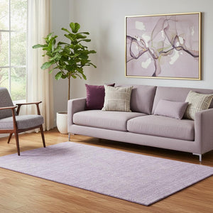 HomeRoots 5' X 8' Floral Area Rug in Lavender and Ivory - Washable, UV-Protected, Kid & Pet-Friendly Décor 656905