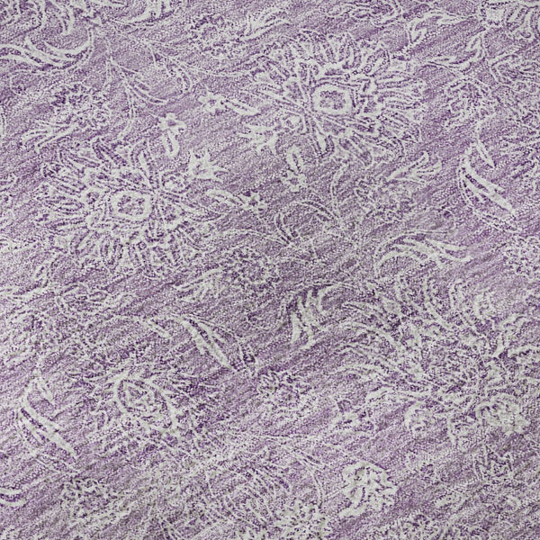 HomeRoots 8' X 10' Floral Area Rug in Lavender & Ivory - Washable, UV-Protected, Stain-Resistant, Family-Friendly 656907