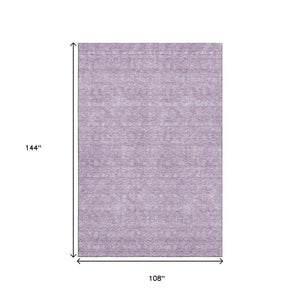 HomeRoots 9' X 12' Lavender Floral Area Rug - Washable, UV Protected, & Stain Resistant for Family-Friendly Spaces 656908
