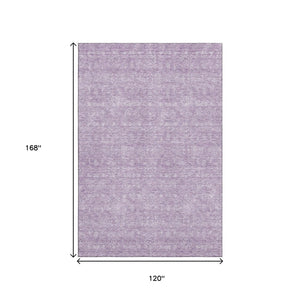 HomeRoots 10' X 14' Floral Area Rug in Lavender & Ivory - Washable, UV-Protected, Pet-Friendly Design for Homes 656909