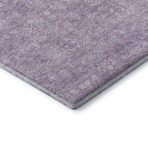 HomeRoots 10' X 14' Floral Area Rug in Lavender & Ivory - Washable, UV-Protected, Pet-Friendly Design for Homes 656909