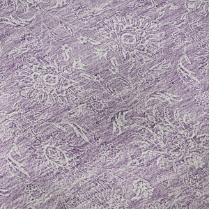 HomeRoots 10' X 14' Floral Area Rug in Lavender & Ivory - Washable, UV-Protected, Pet-Friendly Design for Homes 656909