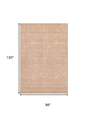 HomeRoots 8' X 10' Peach and Ivory Floral Area Rug - Washable, Durable, UV Protected for Timeless Elegance 656913