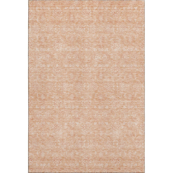 HomeRoots 9' X 12' Elegant Peach & Ivory Floral Area Rug – Durable, Stain-Resistant, UV Protected Design! 656914