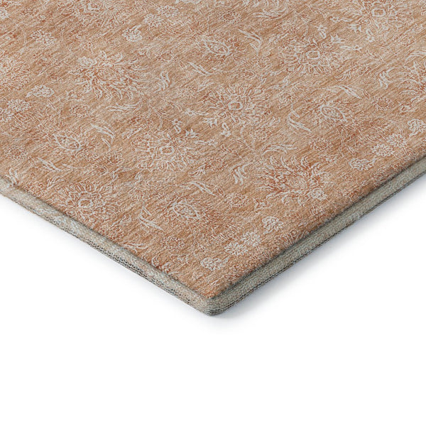 HomeRoots 9' X 12' Elegant Peach & Ivory Floral Area Rug – Durable, Stain-Resistant, UV Protected Design! 656914