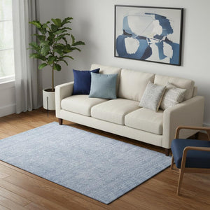 HomeRoots 5' X 8' Sky Blue Floral Area Rug – Durable, Washable, UV Protected, Ideal for High Traffic Homes 656917