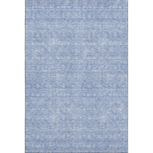 HomeRoots 9' X 12' Sky Blue Floral Area Rug - Washable, UV Protected, Durable Design for Homes & Patios 656920
