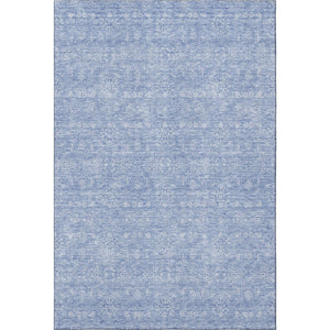 HomeRoots 9' X 12' Sky Blue Floral Area Rug - Washable, UV Protected, Durable Design for Homes & Patios 656920