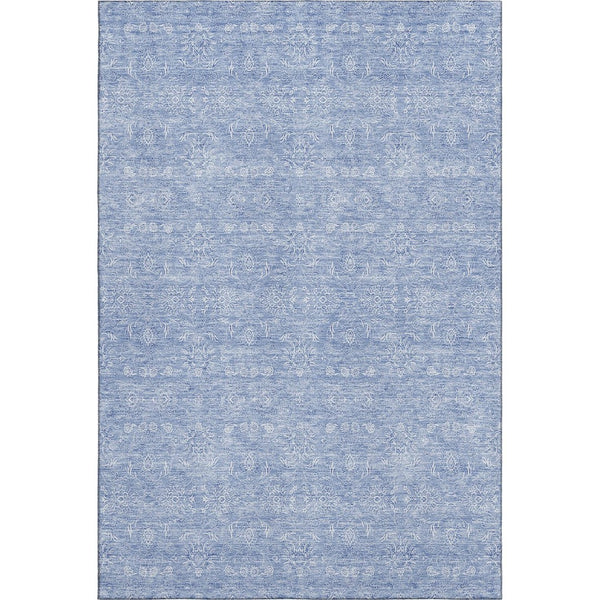 HomeRoots 10' Sky Blue & Ivory Floral Area Rug - Washable, Stain Resistant with UV Protection for Your Home! 656921