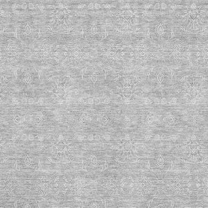 HomeRoots 5' X 8' Elegant Silver and Gray Floral Area Rug - Washable, UV-Protected, Durable for High-Traffic Areas 656923