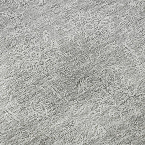 HomeRoots 8' X 10' Elegant Silver and Gray Floral Area Rug - Washable, UV Protected, Stain Resistant Design! 656925