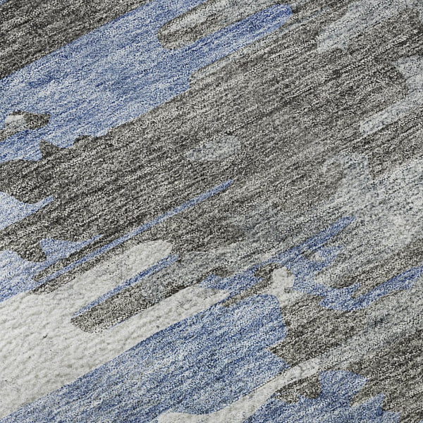 HomeRoots 8' X 10' Abstract Blue Gray and Ivory Area Rug - Durable, Washable, UV Protected for Modern Spaces 656931