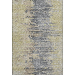 HomeRoots 9' X 12' Elegant Pewter Silver and Gold Abstract Area Rug with Stain Resistance and UV Protection 656956