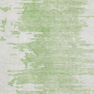 HomeRoots 5' X 8' Artichoke Green & Ivory Abstract Washable Area Rug - Durable, UV-Protected & Stylish! 656965