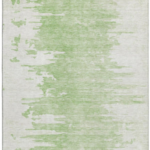 HomeRoots 5' X 8' Artichoke Green & Ivory Abstract Washable Area Rug - Durable, UV-Protected & Stylish! 656965