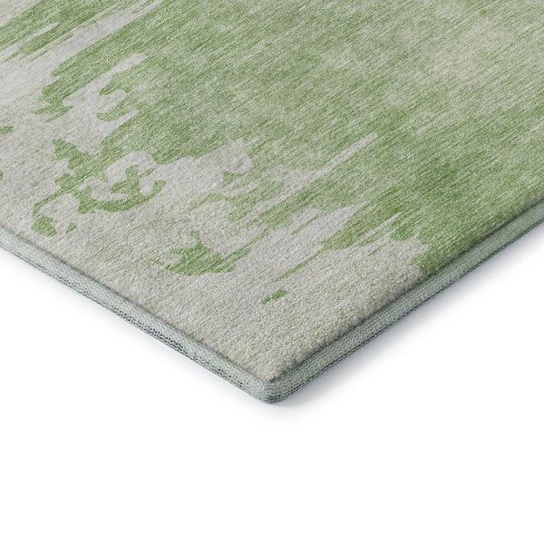 HomeRoots 9' X 12' Artichoke Green Abstract Area Rug - Washable, Stain-Resistant, UV Protected for Busy Homes 656968